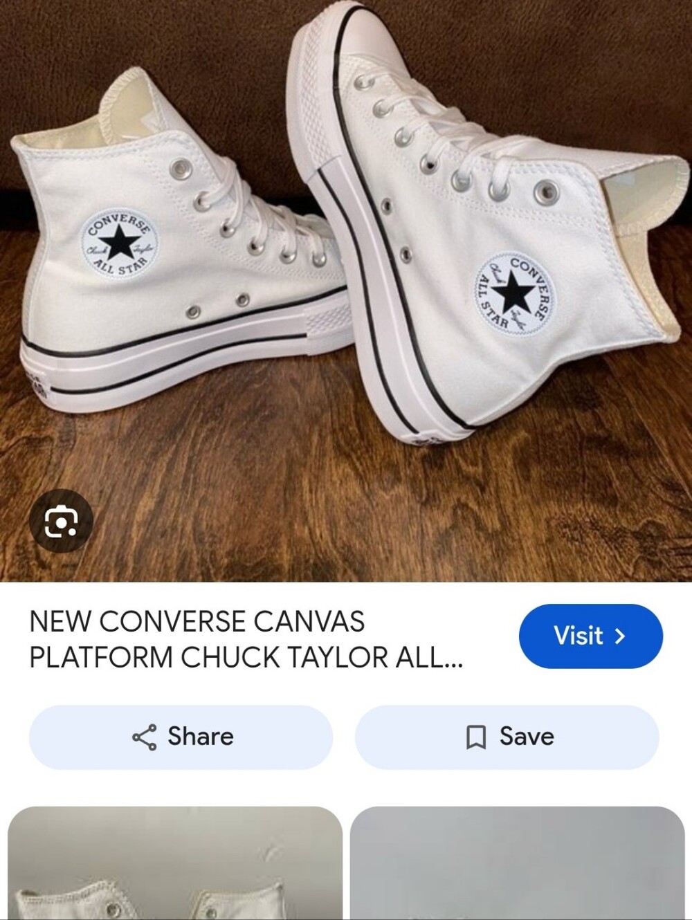 White Converse Platform Size  8
